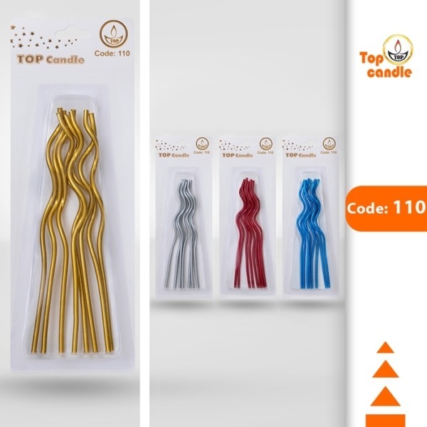 شمع ماکارونی متالیک کارت کوچک کد 110